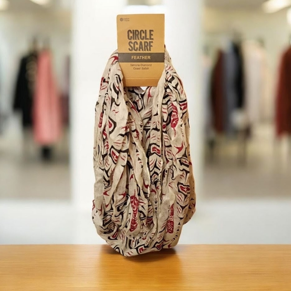 Bamboo Scarf with Feather Motif